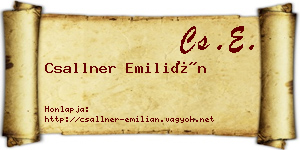 Csallner Emilián névjegykártya